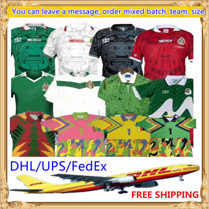 

DHL UPS FedEx Free Retro MEXICO BLANCO Soccer Jersey 86 94 98 2006 HERNANDEZ H.SANCHEZ football shirt LUIS GARCIA CAMPOS ancient maillot, Red
