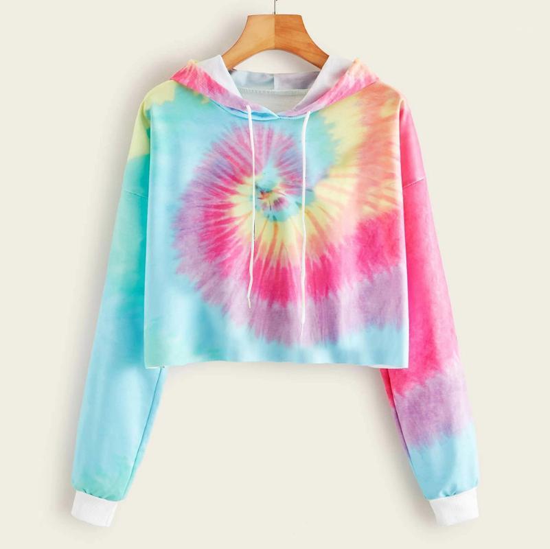 

Women's Hoodies & Sweatshirts JAYCOSIN Women Autumn Winter Long Sleeve Tie-dye Printed Sweatshirt Hooded Hoodie Streetwear Sport Pullover Sh, Green