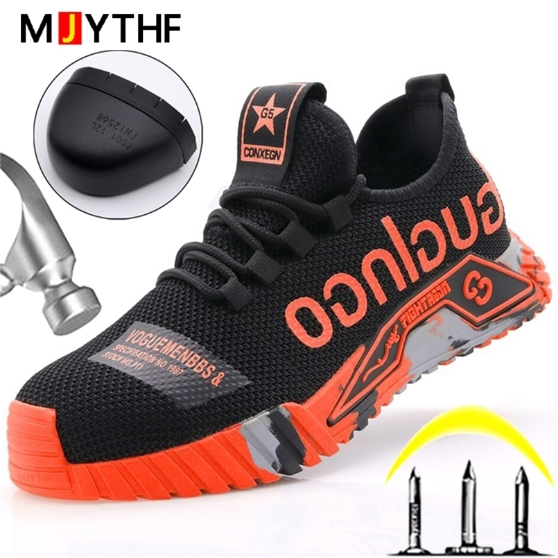 

Work Sneakers Steel Toe Shoes Men Safety Shoes Puncture-Proof Work Shoes Boots Fashion Indestructible Footwear Security 220616, 8888-orange