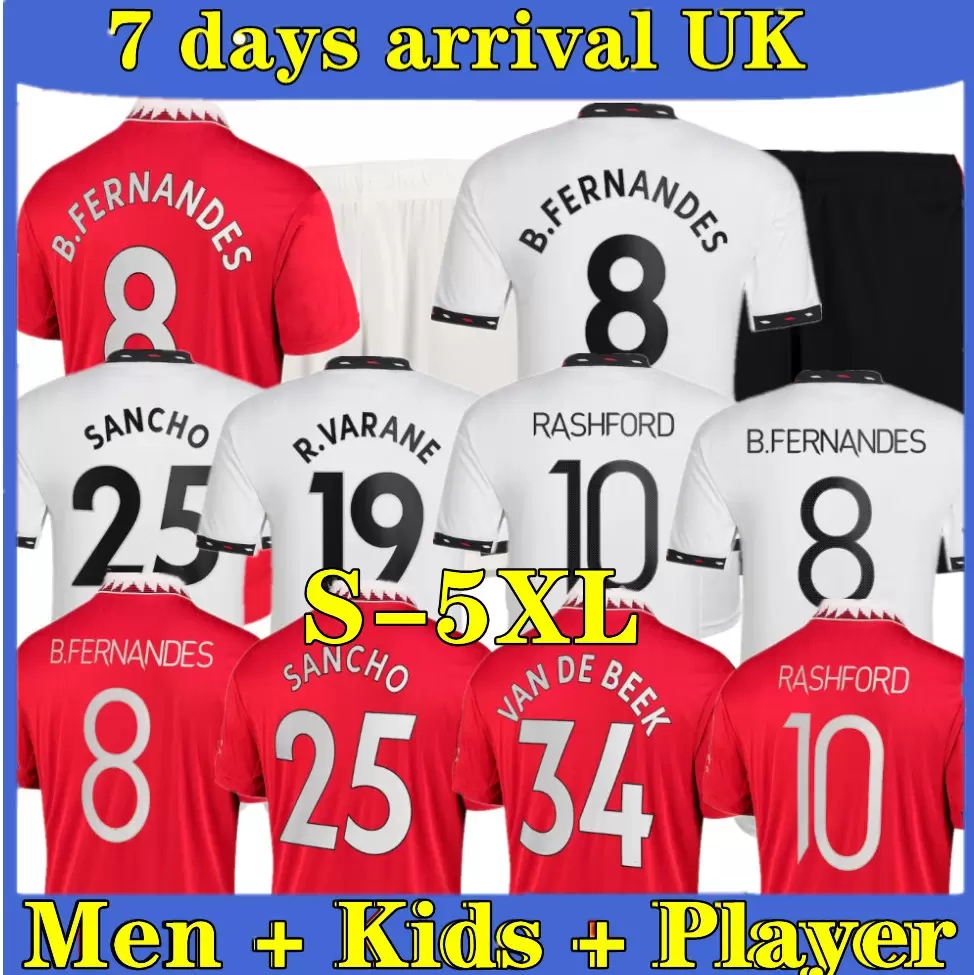 

22 23 S-5XL RASHFORD soccer jersey player version SANCHO SHAW POGBA 2022 2023 fans MANS UTD SANCHO B. FERNANDES MANCHESTERS football shirt men kids kit uniforms, 22∕23 away