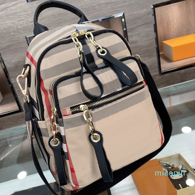 Sac à dos Femmes Sacs à bandoulière Sac à main Sac à main Fourre-tout Mode Classique Stripe Toile Plaid Zipper Patchwork Couleur Haute Qualité Ar