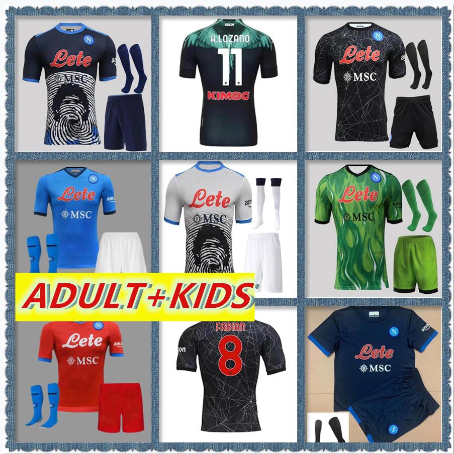 

2021 2022 napoli soccer jersey 21 22 home away Fans & player Koulibaly Adults and kids kit 4TH ZIELINSKI Maradona INSIGNE MERTENS CALLEJON football shirts, Multi