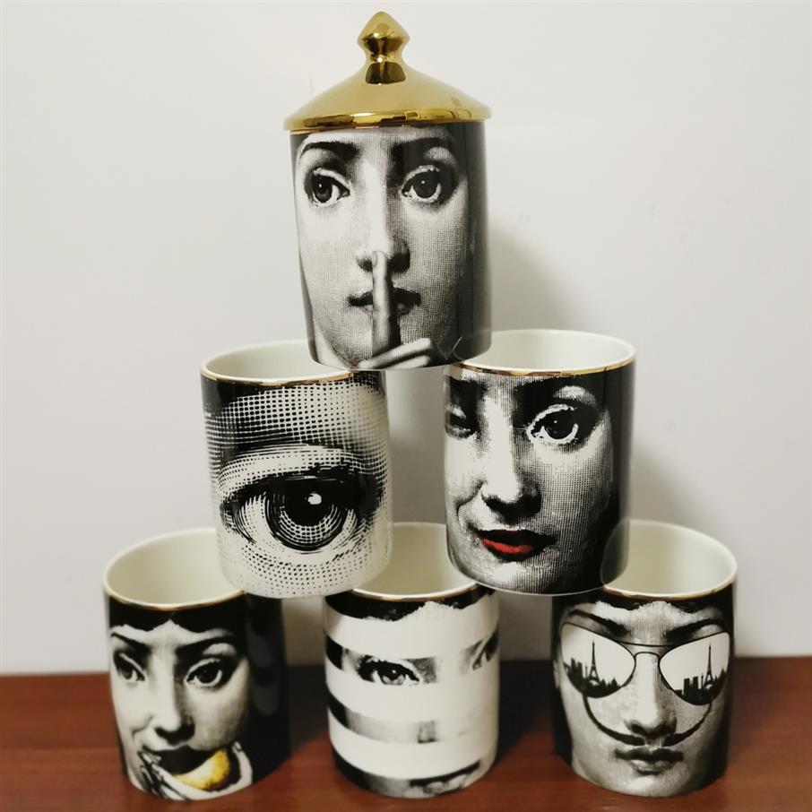 

Portable Classic Human Face Candelabra Candle Holders Necklace Jewelry Storage Box Ceramic Handmade Craft Items225J