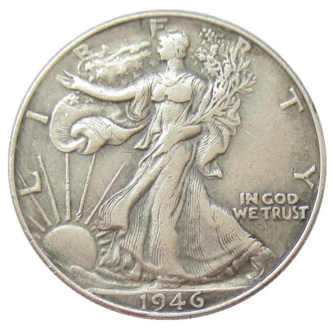 

US 1946 PSD Walking Liberty Half Dollar Craft Silver Plated Copy Coins metal dies manufacturing factory Price