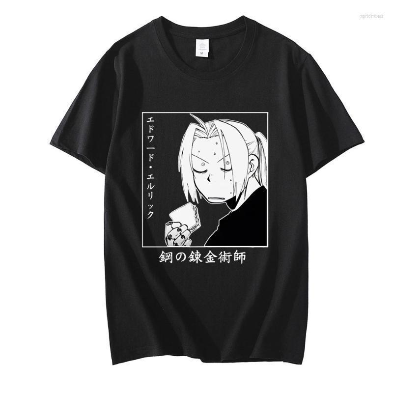 

Men's T-Shirts Men Manga Japanese Anime Shirt Clothes Oversized Streetwear Tops Fullmetal Alchemist T-Shirt Unisex Fitted Soft Tee Mild22, Black