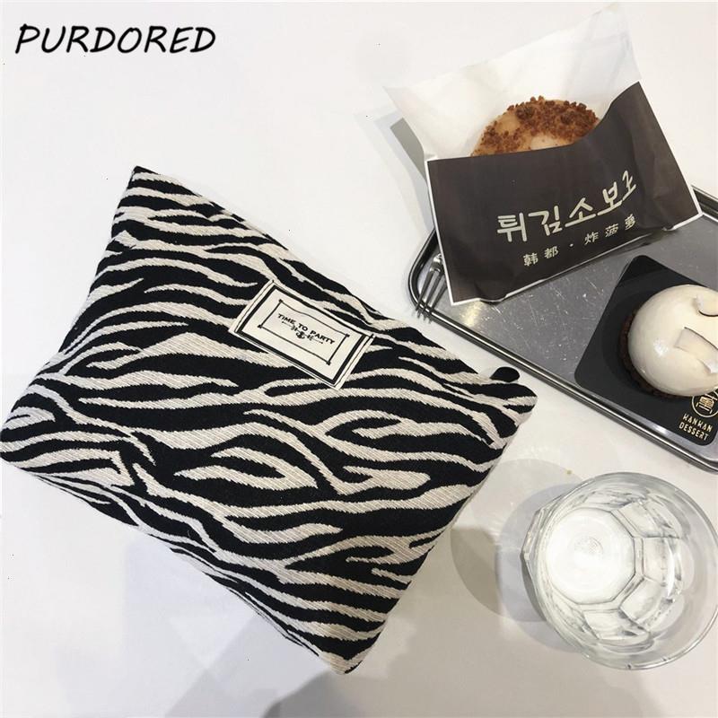 

1 Pc Fashion Leopard Large Makeup Bag Zebra Pattern Cosmetic Travel Beauty Case Storage Organizer Clutch, Black