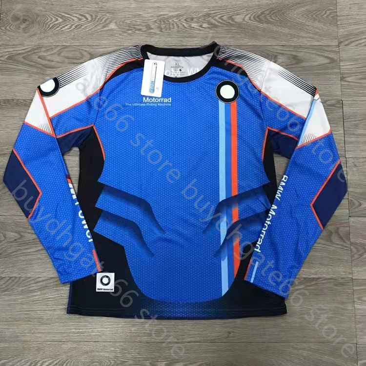 

2j6k for Bmw Motorrad Motorcycle Tshirt Long Sleeve Motocross Jersey Motorsport Cycling Polyester Breathable Do Not Fade, Blue