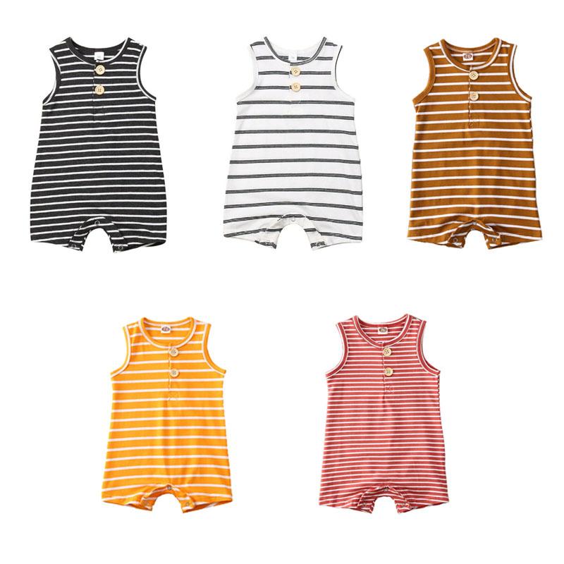 

Rompers Pudcoco USPS Fast 0-24M Born Baby Girl Boy Summer Bodysuit Clothes Cotton Striped Short Sleeve Jumpsuit Outfits SetRompers