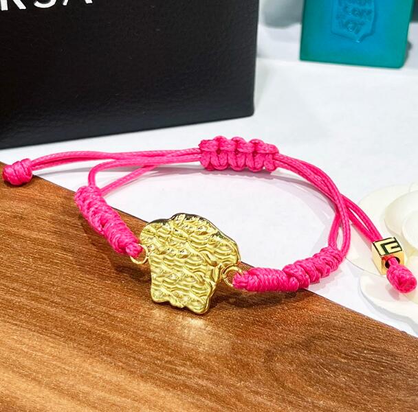 Fashion new designed Pendants leather Rope chain bracelet Banshee Medusa head portrait 18K gold plated women ladies bracelets Designer Jewelry V0-image-783344165