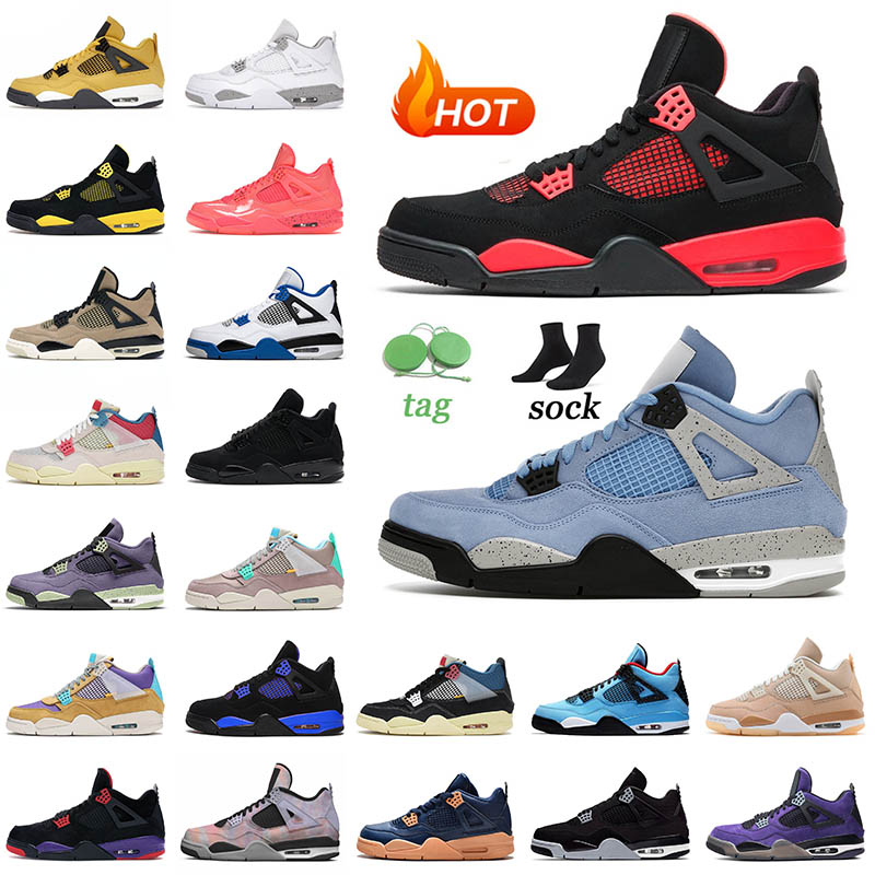 

Hotting Selling 4 4s Jumpman Basketball Shoes Mens Sports Taupe Haze Black Canvas Red Metallic Pure Money GS Motorsport Womens Sneakers Jordam Sports Trainers, D25 neon 95 40-47