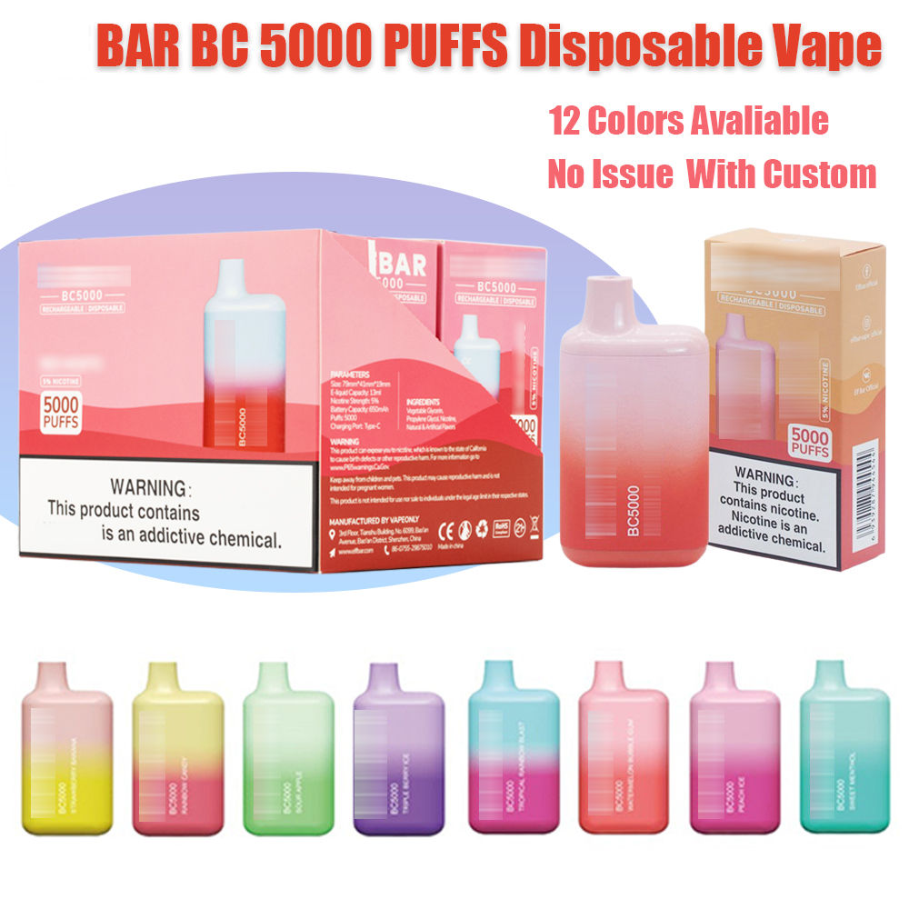 

ELF BAR BC5000 E cigarettes Disposable Vape 13ml MESH Coil Pods 650mah Recharged Battery Vapes Box Device elf bc5000