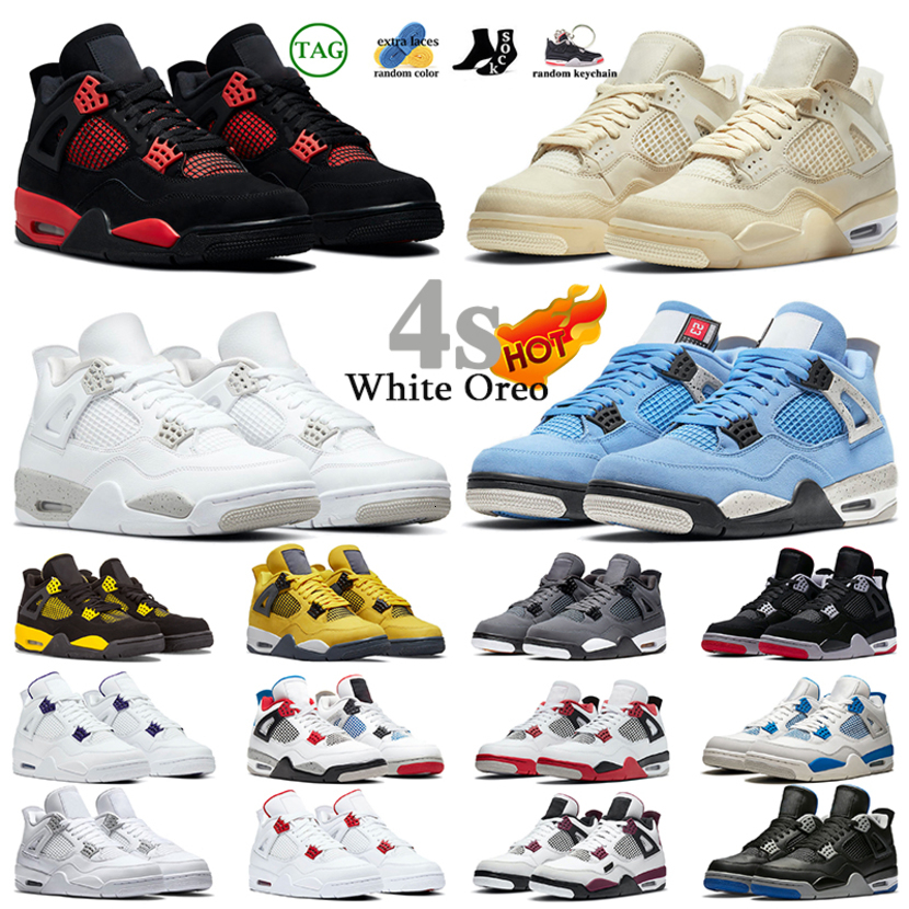 

Jordns 4s Men Women Basketball Shoes Sail Fire Red Thunder Metallic 4 Bubble Gum Bred Patent Chicago Mocha Shattered Backboard, 49