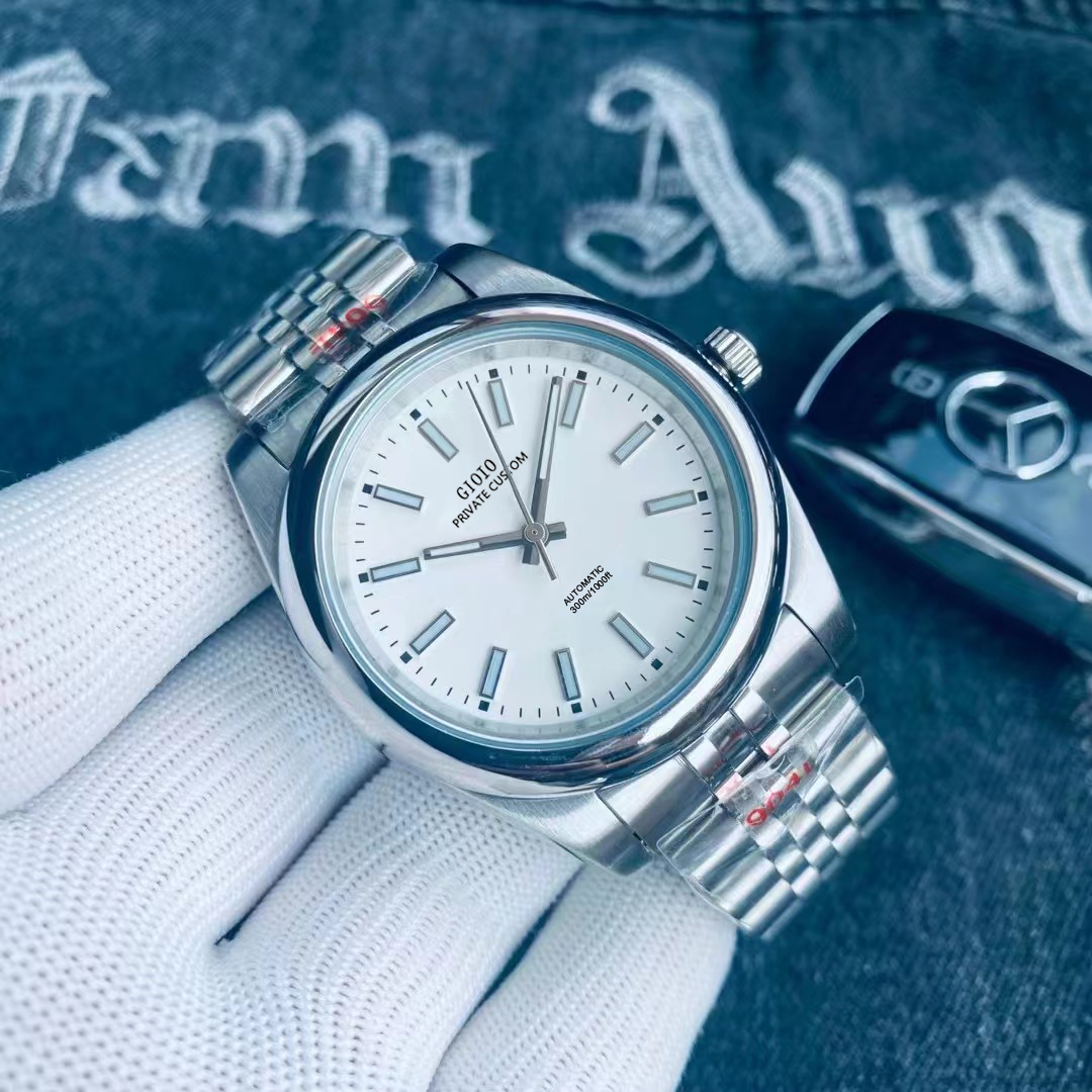 

41mm High Quality Mens Automatic Mechanical Watch Luminous Sapphire Blue Stainless Steel Calendar Male Wristwatch