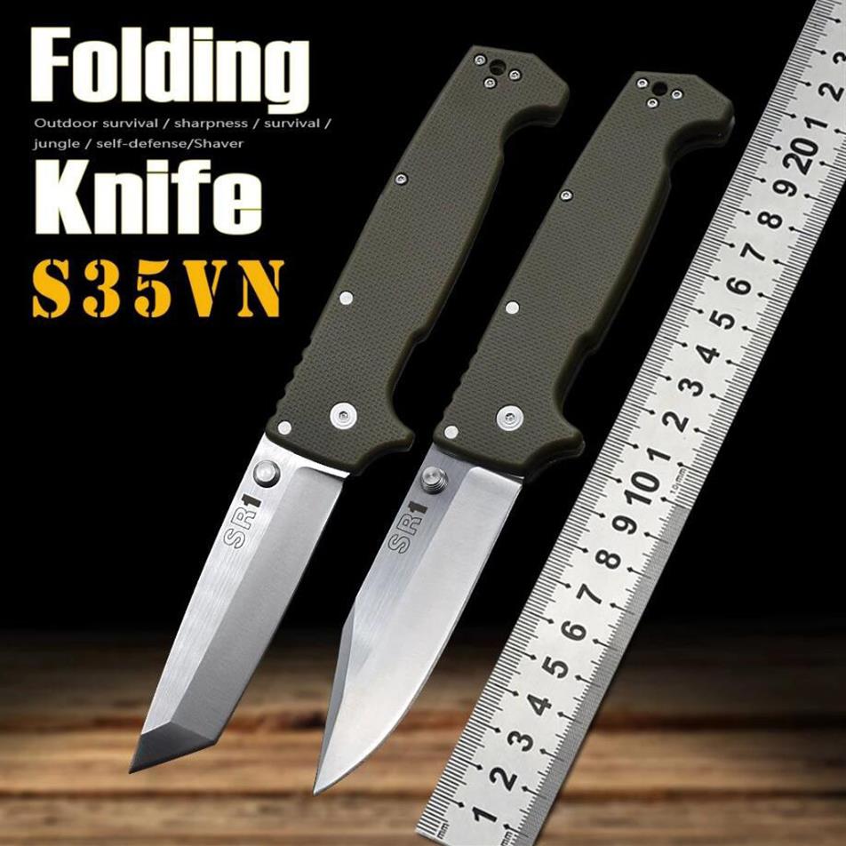 

! 2022 Cold Steel 62L SR1 SR2 folding knife S35VN Blade G10 Steel Handle Survival Pocket Knives Outdoor Camping Hunting EDC SOG2829