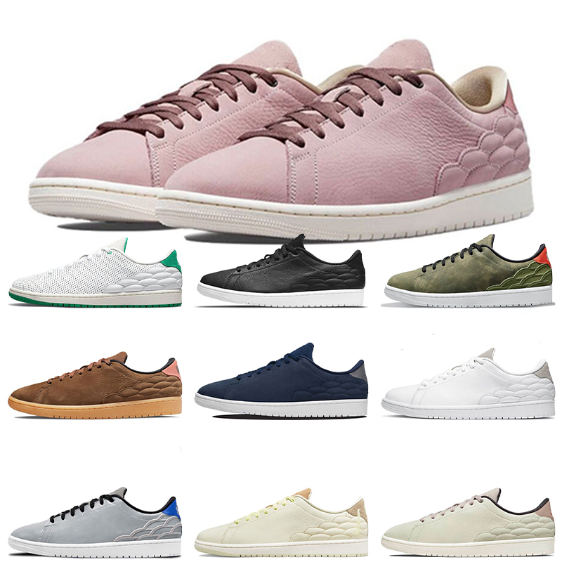 

Men Women Jumpman 1 Low Centre Court 1s Basketball Shoes Light Bone Pink Oxford Sail Lime White Green Shadow Reverse Bred Sports, A4 36-45 white