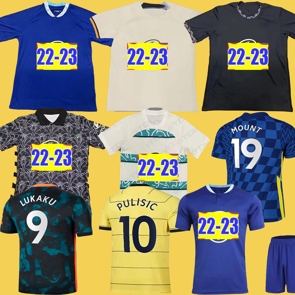 

21 22 23 Soccer Jersey LUKAKU PULISIC MOUNT Third jerseys HAVERTZ ZIYECH CHILWELL 2023 football shirt WERNER kits HUDSON ODOI KANTE maillot, Third+patch 1