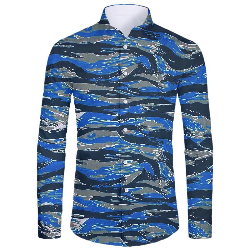 

Men's Casual Shirts Summer Top Men's Long Sleeve Camouflage 3d Printong Hip Hop Streetwear Camo Button Shirt Oversized 6XLMen's