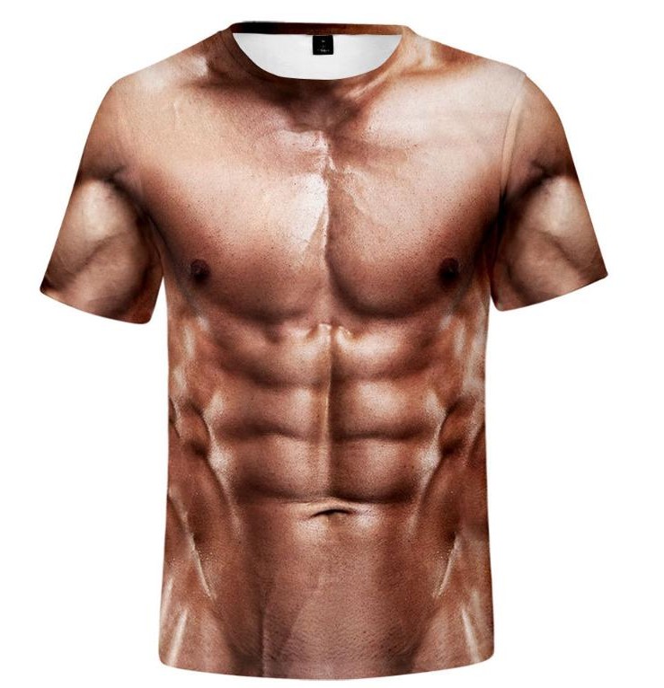 

Men's T-Shirts Muscle Body 3D Print T-Shirt Men Summer T Shirt Clothing Fashion Street Tees Flesh Pattern Oversized Male Short Sleeve Trendy, Pwf-t02726