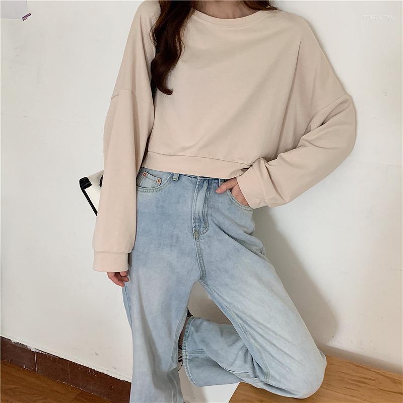 

Women's Hoodies & Sweatshirts Autumn Women Crop Tops Hooded Long Sleeve Thin Short Hoodie Sweatshirt Korean Girl Casual Coat Outwear, Blue