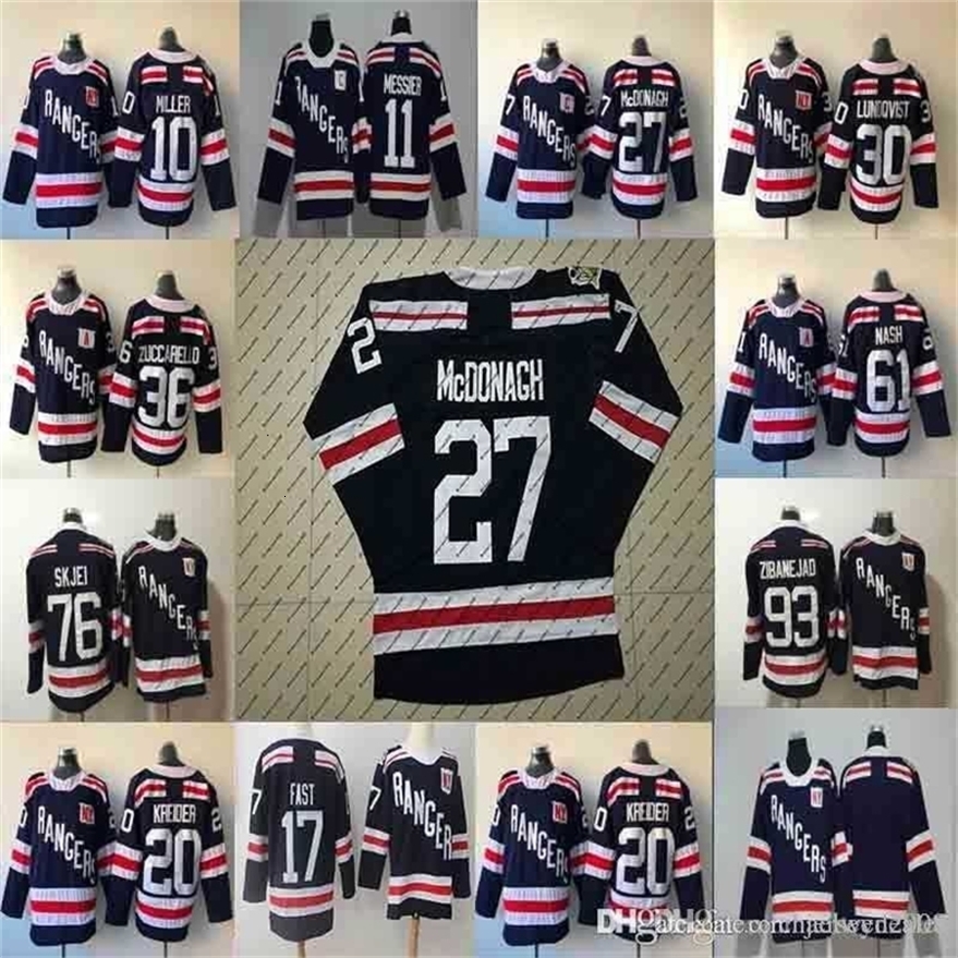 Xfl2020 Men 27 Ryan McDonagh Jersey 2018 Winter Classic 22 Kevin Shattenkirk 76 Brady Skjei 93 Mika Zibanejad 36 Mats Zuccarello Jersey