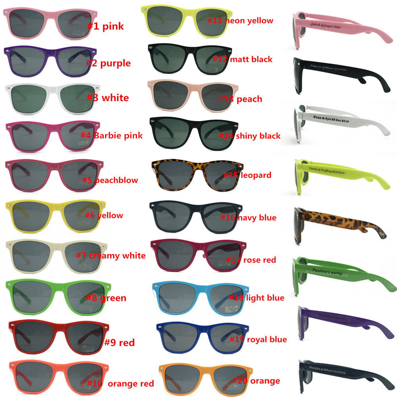 

60 pairs/lot Customized Mix Color Wedding Party Sunglasses Souvenirs for Guest Bulk Sunglasses Lot Party Favors Style Sunglass 220719