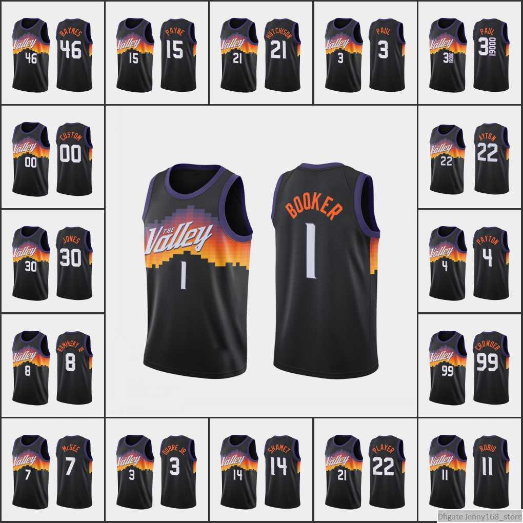 

Screen Print Men Youth Women Devin Booker Chris Paul Deandre Ayton Ricky Rubio Chandler Hutchison Edition Black 75th Diamond Jersey