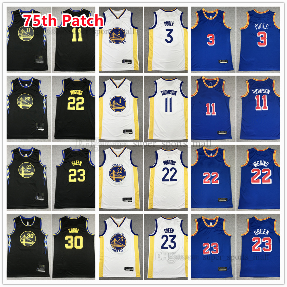 Golden State''warriors''men 75th Patch City Basketball Jerseys 30 Stephen 11 Klay Curry Thompson 22 Andrew 23 Draymond Wiggins Green 3 Poole Jers