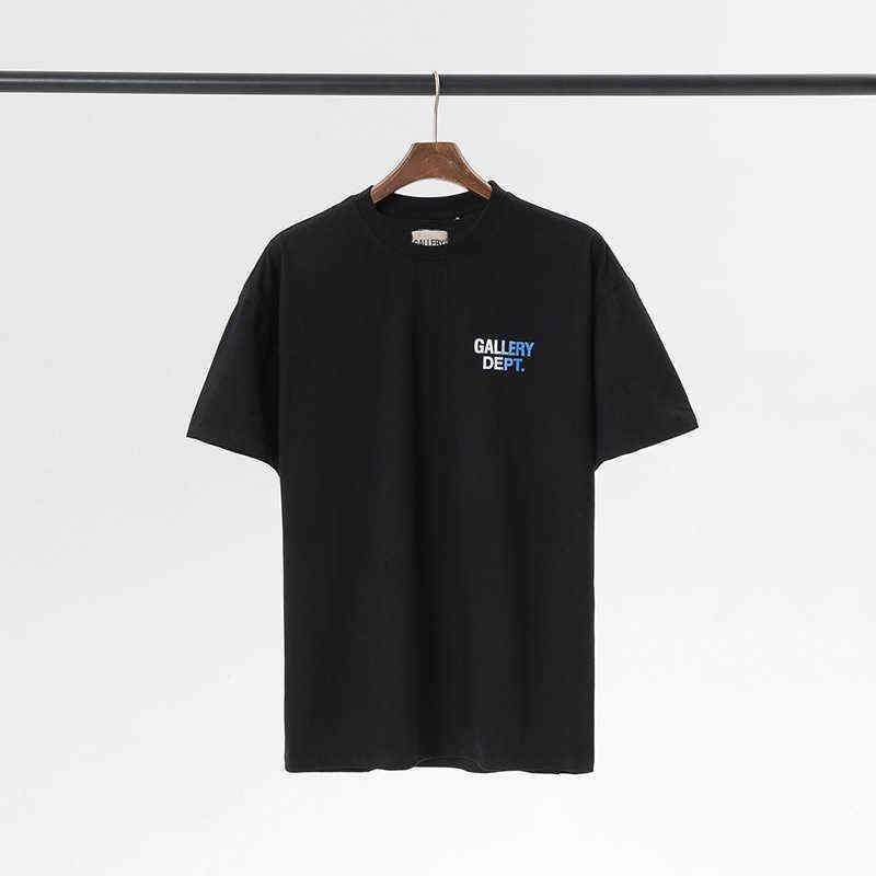 

Star Fashion T-shirt Galleryyes Shirt Dept Brand with Gradient Printed Letter Round Neck Short Sleeve New Loose Casual, White 969