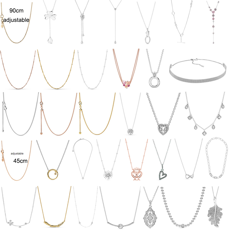 

new trendy 100 925 sterling silver chain necklace adjustable womens jewelry fashion accessories free wholesale shipping