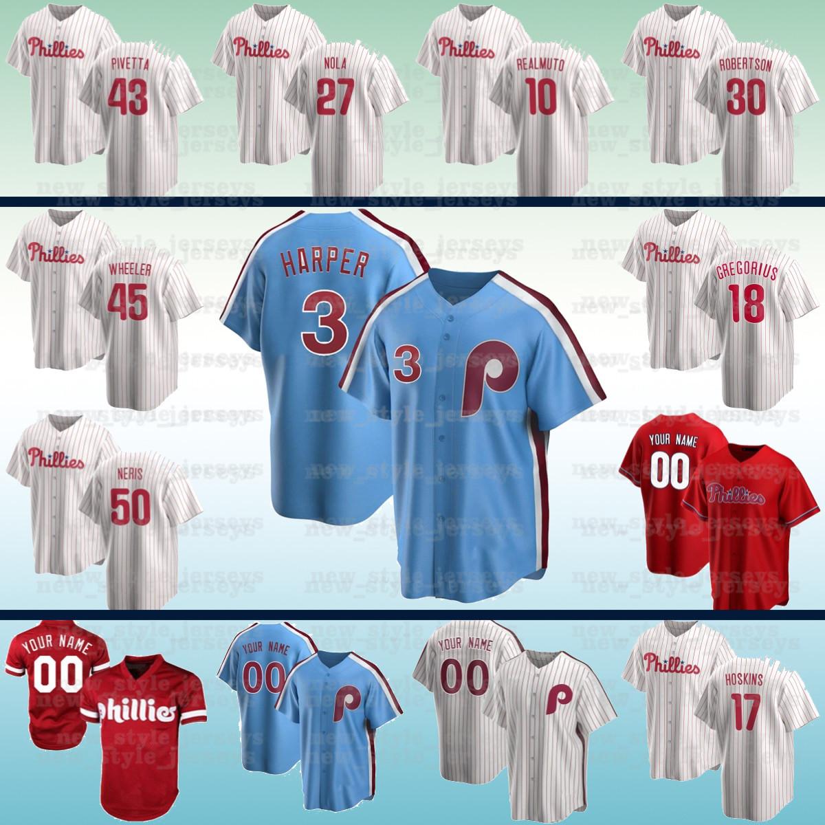 Philadelphia Mens Phillies Women Baseball Jersey 10 Jt Realmuto Bryce Custom 3 Harper 20 Mike Schmidt 10 Darren Daulton 27 Aaron Nola