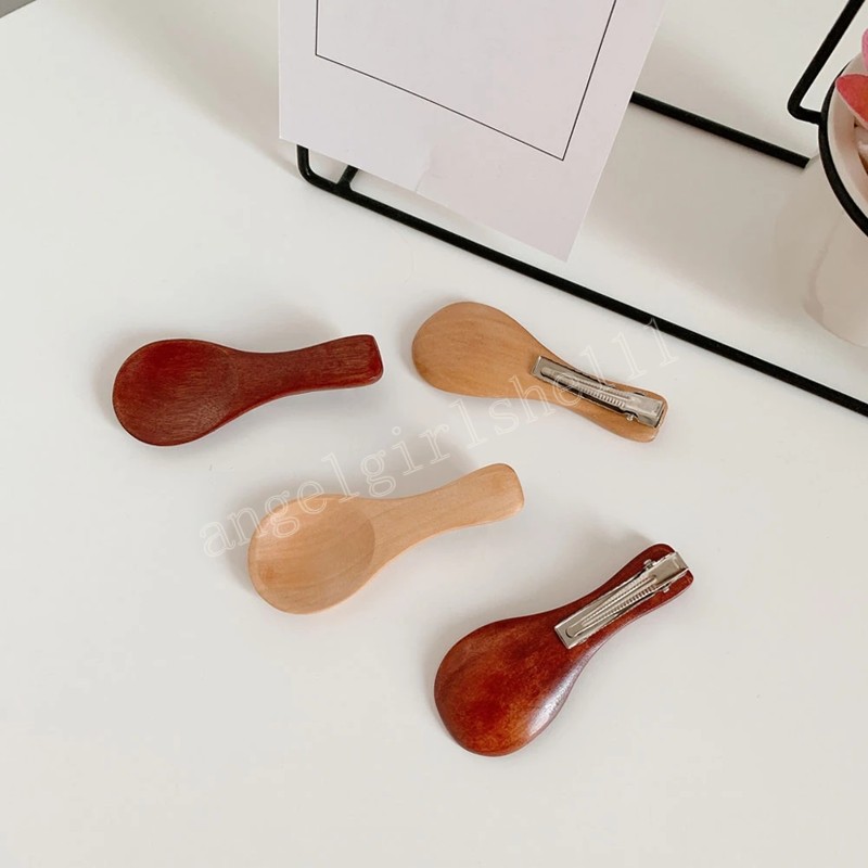 

Creative Wood Spoon Hairpin Headdress Korean Niche Side Bangs Clips Temperament Hair Clip Women Simple Hair Accessories, Mixed color