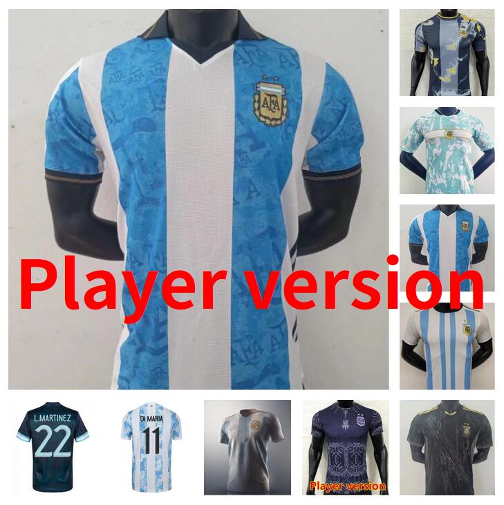 

Player Version Argentina Soccer Jersey 21 22 23 Cope America Home Football Shirts 2021 2022 2023 DYBALA LO CELSO National Team MARADONA Men uniforms