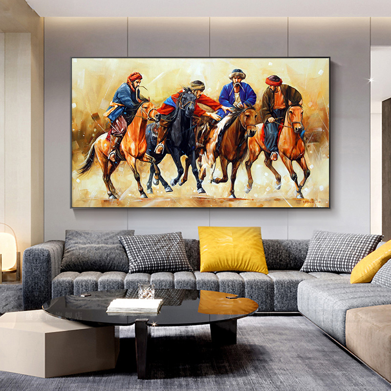 

Four Horses Wild Animals Canvas Art Painting Posters and Prints Scandinavian Cuadros Wall Art Picture for Living Room Home Decor