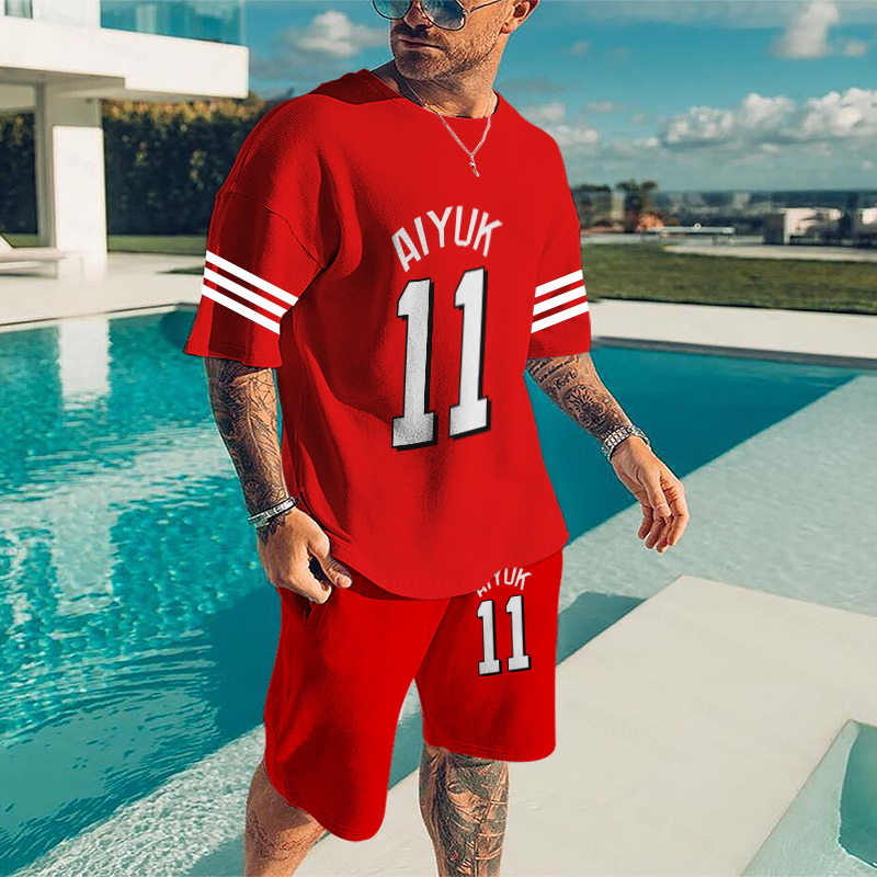 

Summer Men Sets Clothes Tracksuit Football Uniform Oversized Casual O-Neck Short Sleeves Digital Print T-Shirtshorts Customize 220615, Ts2010