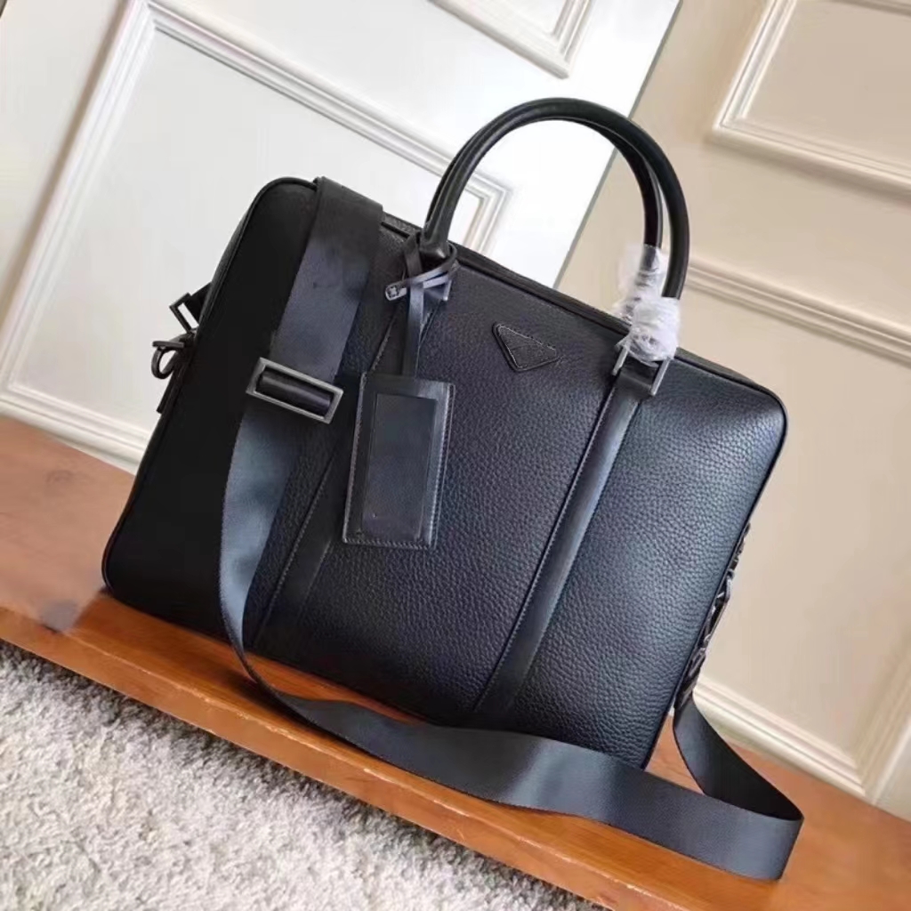 

New Men Shoulder Briefcase Black Leather Designer Handbag Business Laptop Bag Messenger Bags With Nameplates Totes Men's Luggage Computer Handbags, Vip