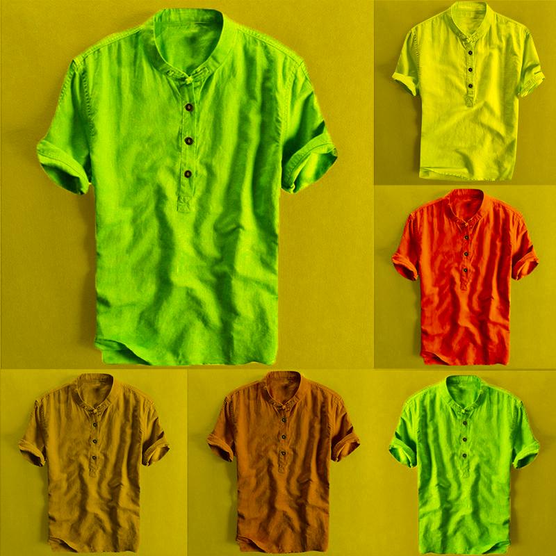

Men's Casual Shirts Men's Shirt Cool Breathable Slim Tops Men Button Short Sleeve Tee 2022 Spring Summer For MenMen's, Vx179-2