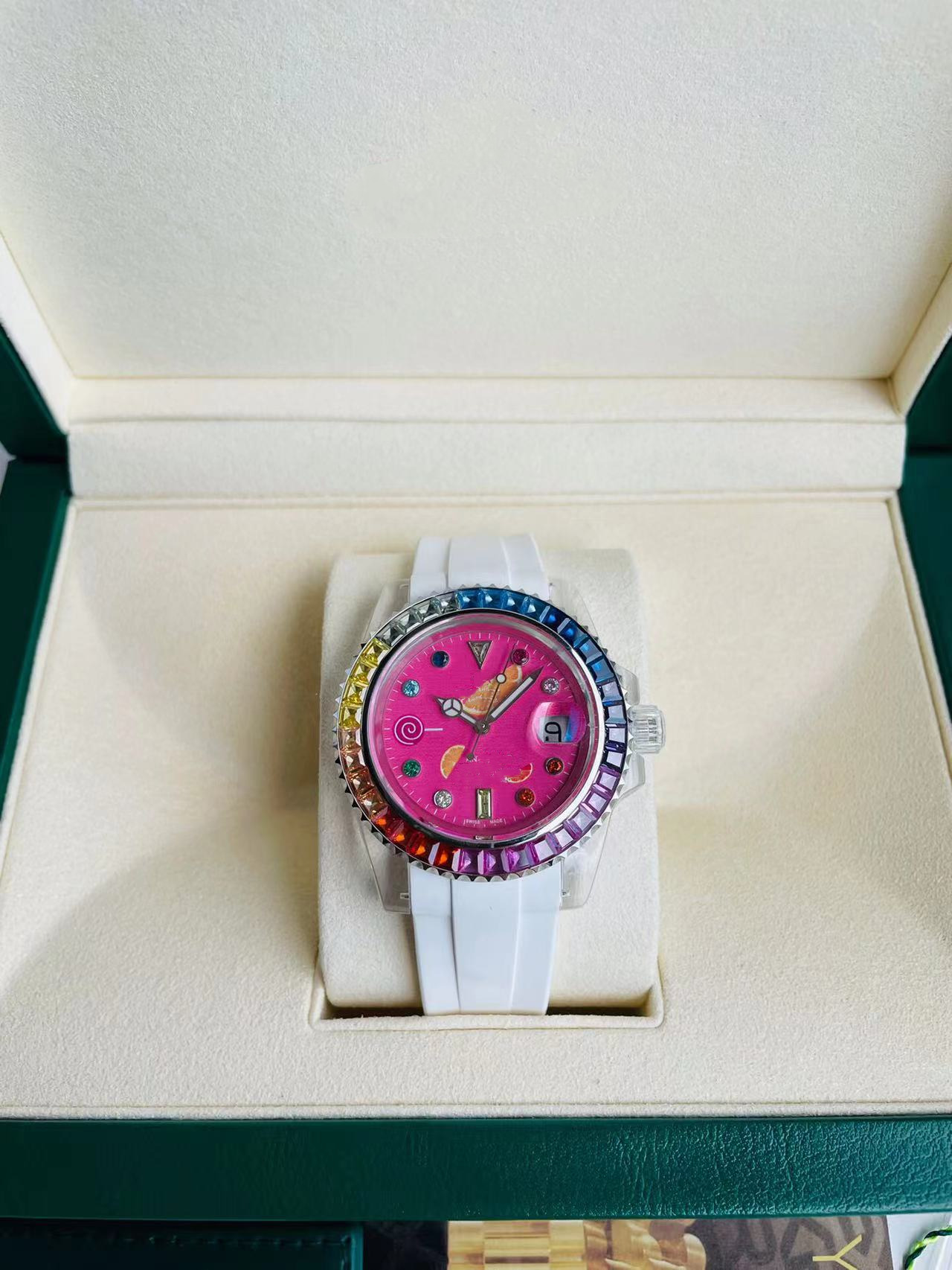 

Top quality men watches Eta2824 automatic chain movement watch 40mm diameter glass crystal shell cover sapphire glass super luminous 1013, Gray