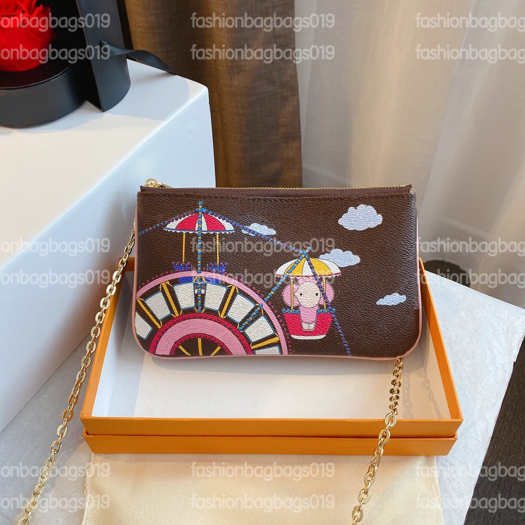 

Zip Pochette designer cross body bag mascot Diner palm trees famous California bear convertible Checkerboard Pattern Chain bags