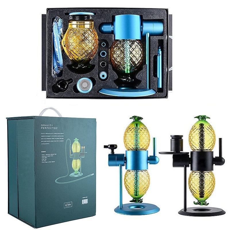 

4Pcs glass ravity Hookah Smoking Pipe 360 Rotating Bong with Silicone Tube for Smoking Multi-fountion Hookahs Accessories