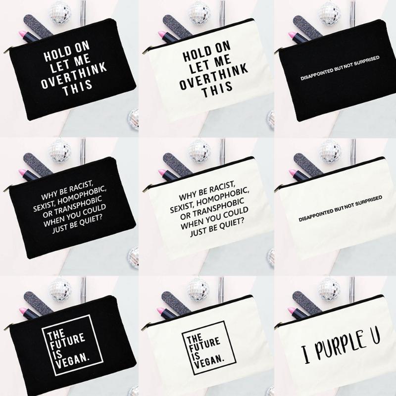 

Cosmetic Bags & Cases Fashion Reusable Bag Women Makeup Case Handbag Harajuku Vintage Travel Teacher Student Pencil Zipper Pouch, W01094-tbbk-d