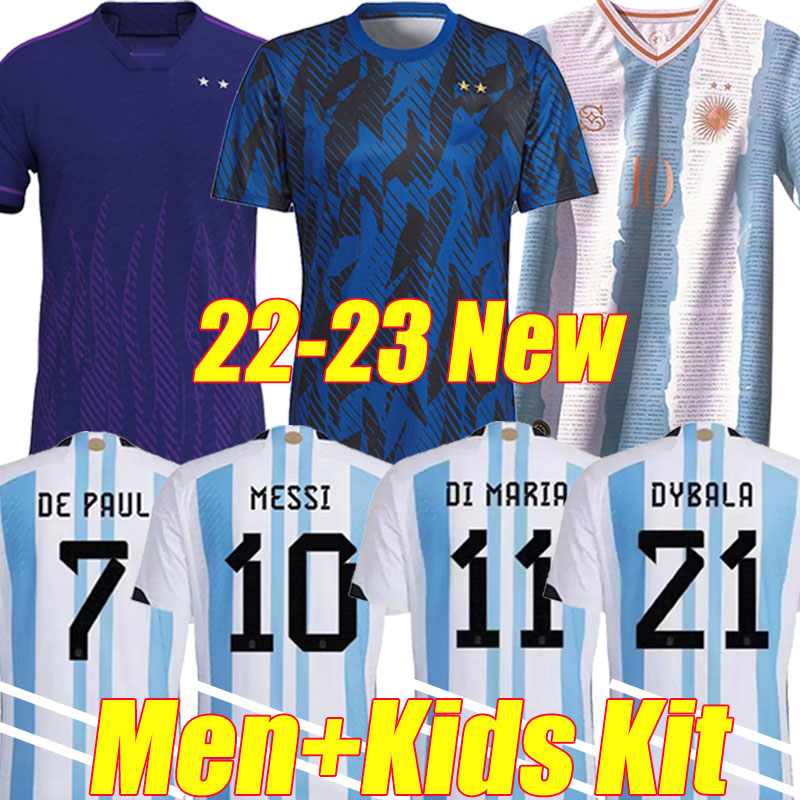 

XXXL 4XL 22/23 Argentina Soccer Jersey Finalissima Special DI MARIA Football Shirts 2022 2023 DYBALA LO CELSO MARADONA Men Kids kit uniforms pre-match shirt Big Size, Agenting 2021 home