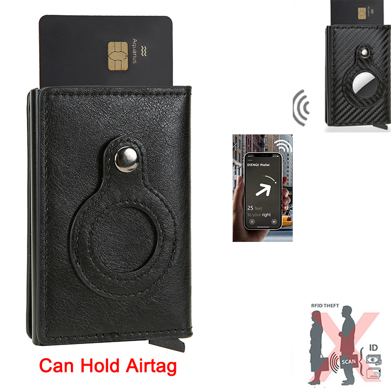 

Rfid Card Holder Men Wallets Money Bag Male Black Short Purse 2022 Small Leather Slim Wallet Mini Wallets For Airtag Air Tag, As option
