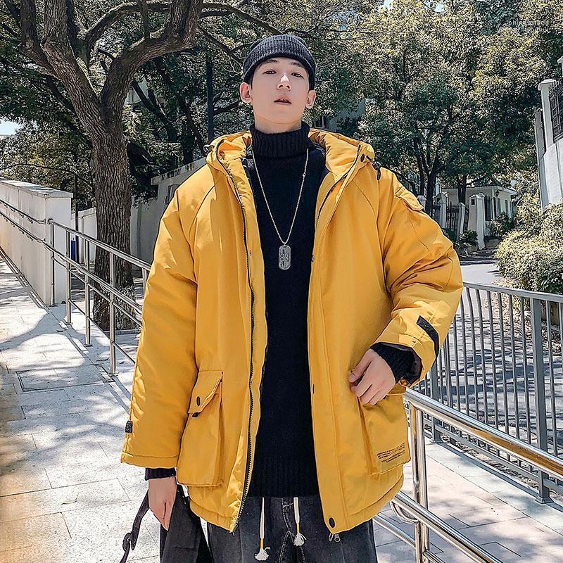 

Men' Down & Parkas Spring Autumn Coat Outwear Streetwear Man Cotton-Padded Clothes Jacket Mens Windbreaker Clothing Male Pockets Oversize P, Black