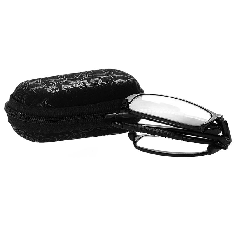 

Sunglasses Unisex Foldable Reading Glasses Ultralight Magnifying Metal Frame Vision Care Folding Eyeglasses Eyewear With Case