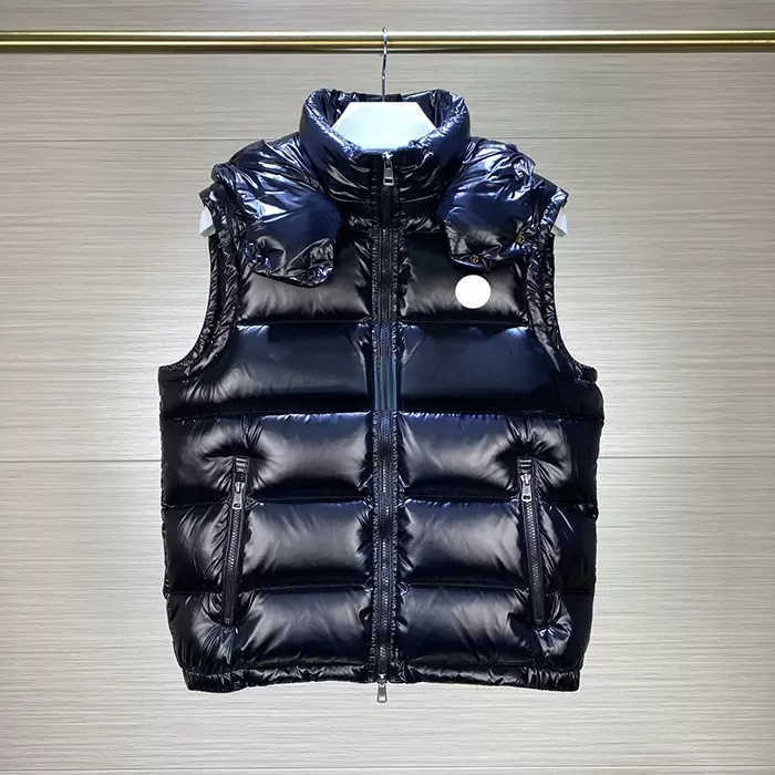 

Fashion Mens Jacket Sleeveless Down Vest Thermal Soft Vests Casual Padded Coats Male Cotton Vest Thicken Waistcoat, Hoodie black