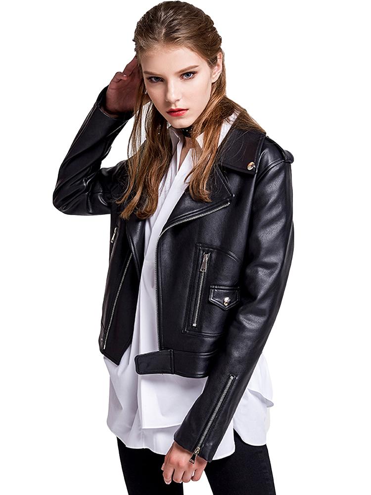 

Women' Leather & Faux Women Leathers Jacket Red Black Street Biker Coat Y2K Punk Cropped Motor OutwearWomen