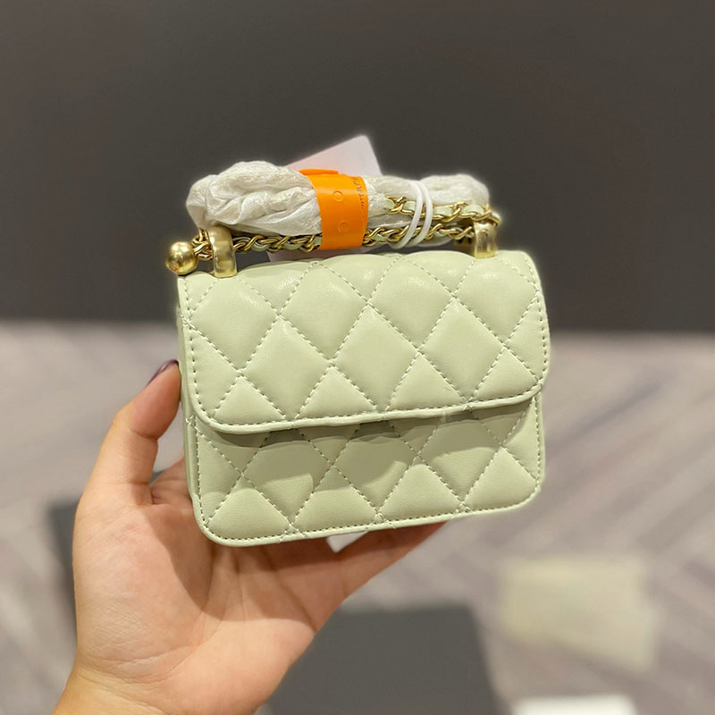 

22P France Womens Classic Mini Flap Bags Double Litlle Balls Quilted Lambskin Real Leather GHW Crossbody Tiny Cosmetic Case Vanity Fashion Trend Handbags 12X10CM, Box