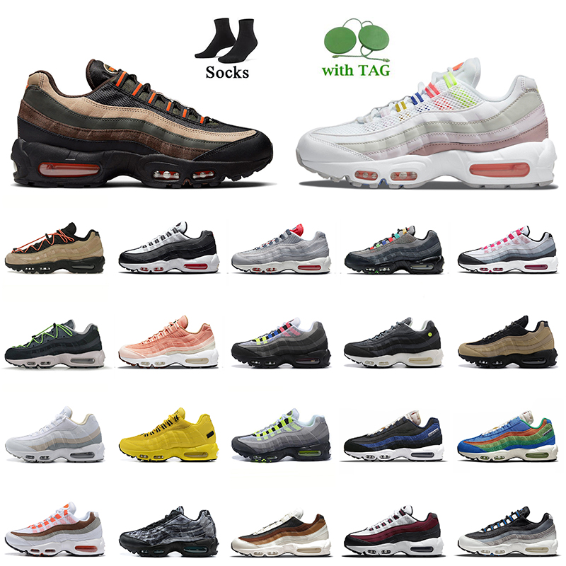 

2022 Fashion Mens Trainers 95 Running Shoes Dark Army White Multi Iron Grey Light Photo Cork Navy Blue Neon Triple black Women Men Runner Sneakers, B47 wolf grey 40-46