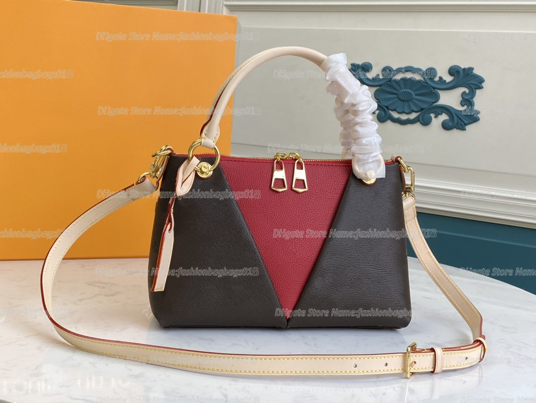 

V Shape Hobos Bag Monograms Canvas Stitching Grained Cowhide Totes Designers Luxurys Cross Body Womens Shoulder Bag M43967