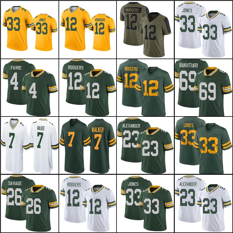 

Jersey Green Bay''Packers''12 Aaron Rodgers 33 Jones 7 Quay Walker 28 A.J. Dillon Football Christian Watson Jaire Alexander Reggie White Ran, Men jersey